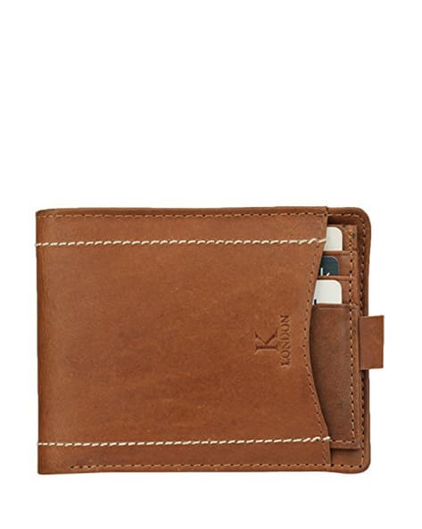 Men Genuine Leather Bi-Fold Wallet