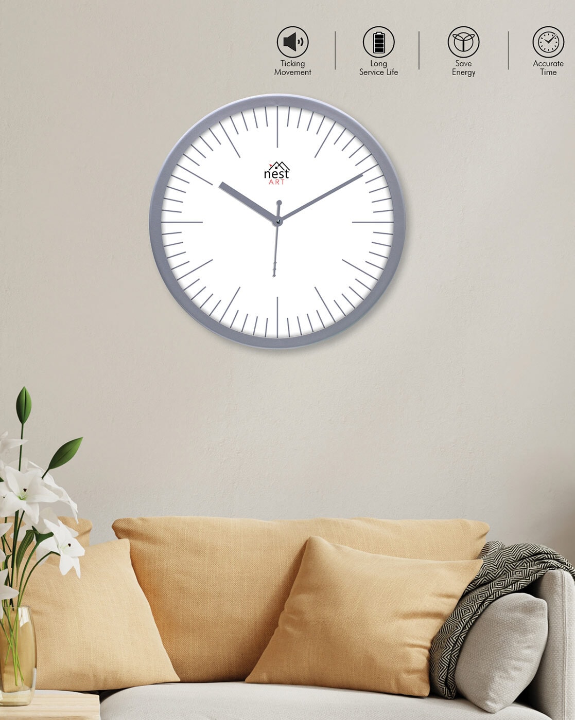 Designer Wall Clock - Madhuram Handicrafts golden wall clock