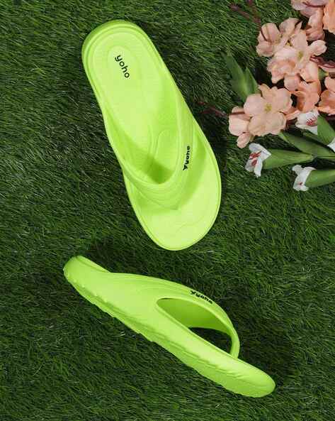 Green discount slippers womens