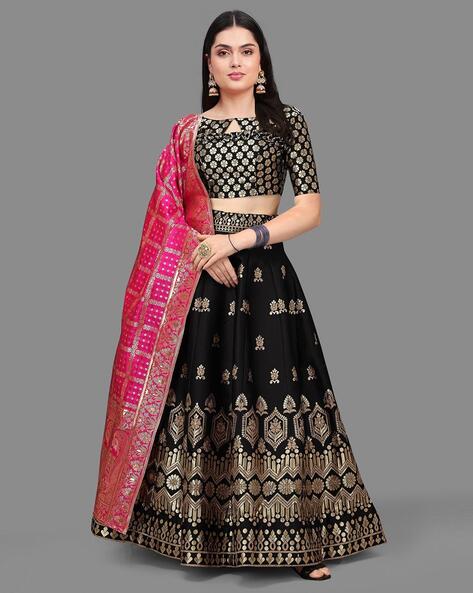 Ready to Wear Lehenga Choli in Red Dola Silk With Digital Print and Zari  Weaving in USA, UK, Malaysia, South Africa, Dubai, Singapore