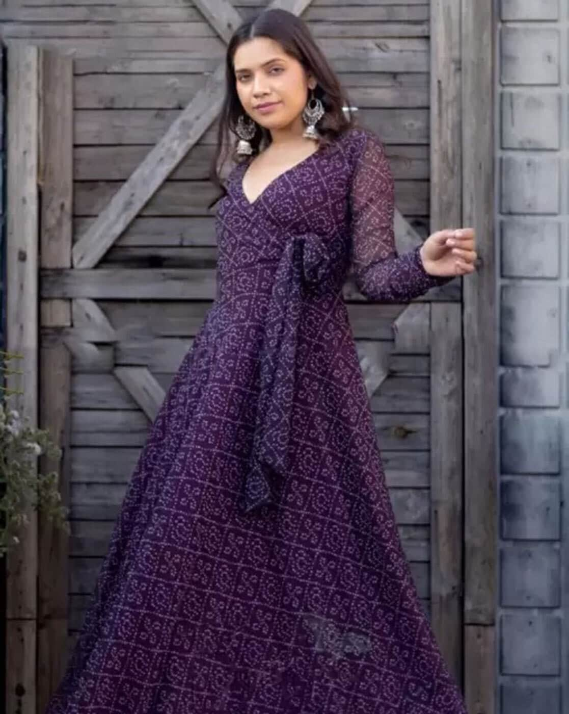 Purple long clearance frock