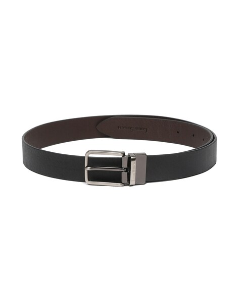 LOUIS STITCH Men Reversible Belt with Tang-Buckle Closure For Men (Silver, 44)