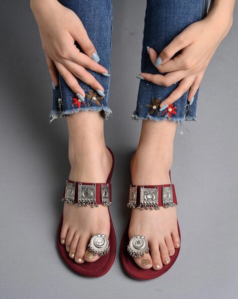 Embellished slip on discount sandals