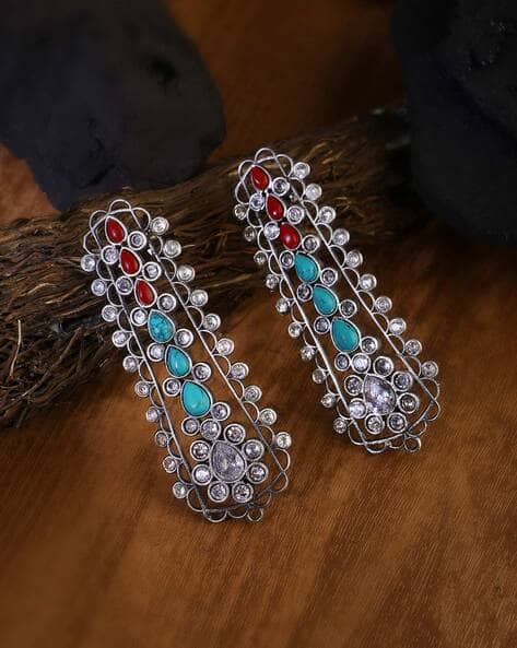 Buy Silver-Toned Earrings for Women by Adwitiya Online