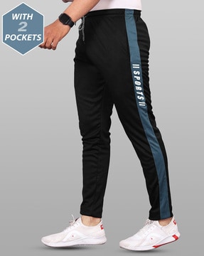 Black Lycra 4 Way Stretchable Poly Cotton Dri Fit Stylish Lower Night Track  Pant Pajama Gym