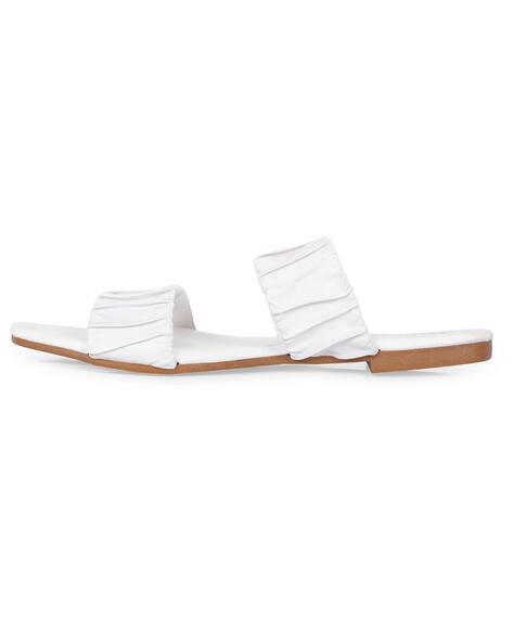 Ruched Slip-On Flat Sandals