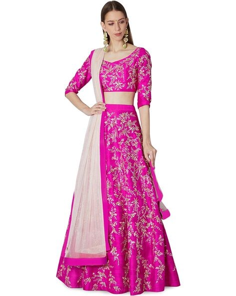 Buy Pink Lehenga Choli Sets for Women by KEDAR FAB Online