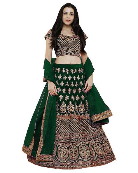 Nude fish cut lehenga with full sleeves blouse by Seema Gujral Design