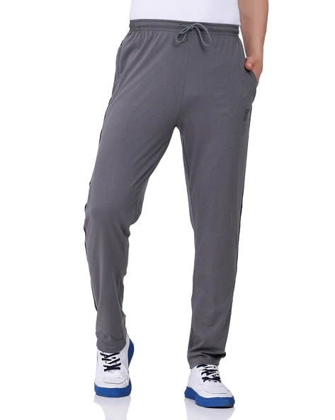 Straight Track Pants with Contrast Stripes