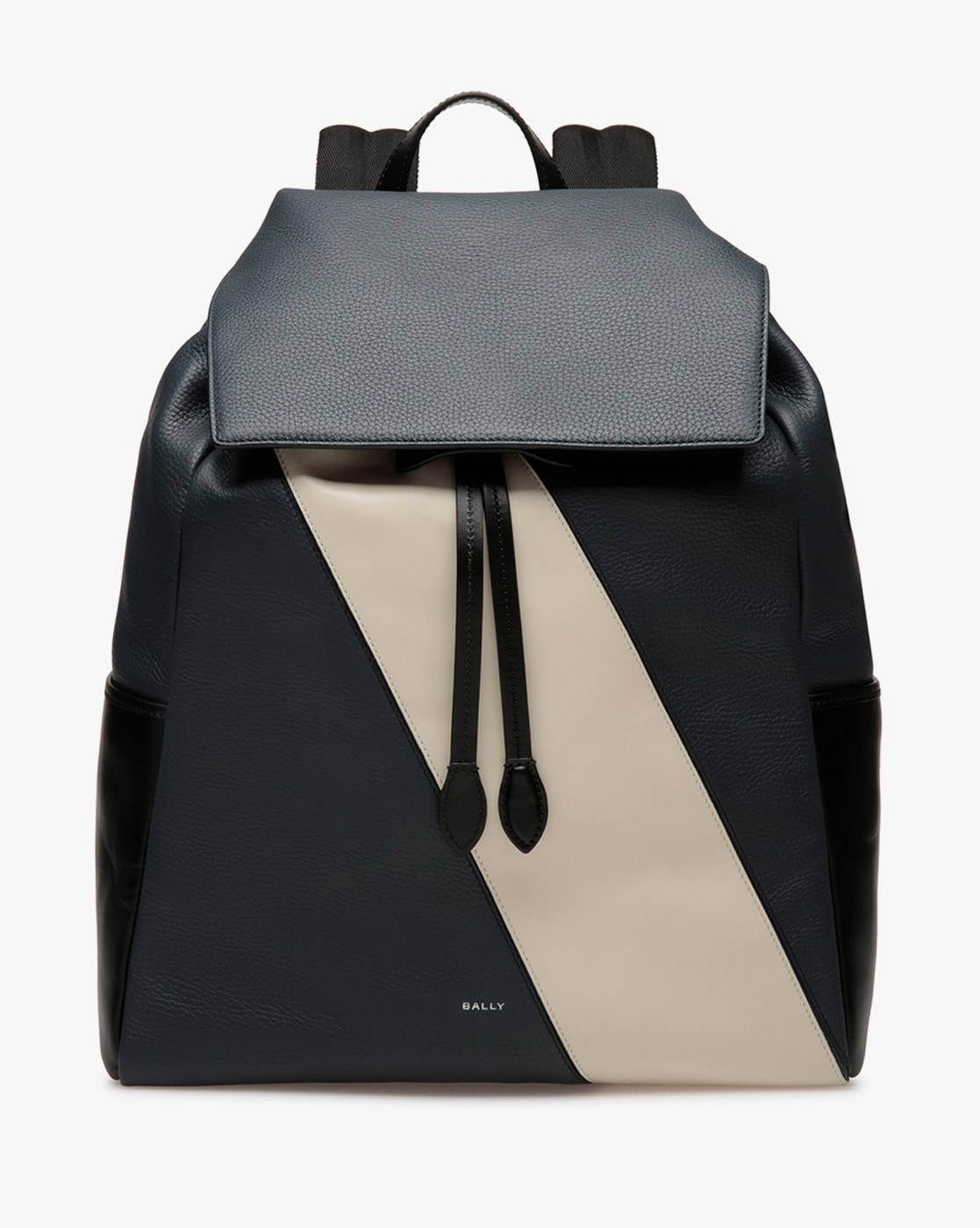 Buy Bally Lago Backpack in Leather | Black & White Color Men | AJIO LUXE