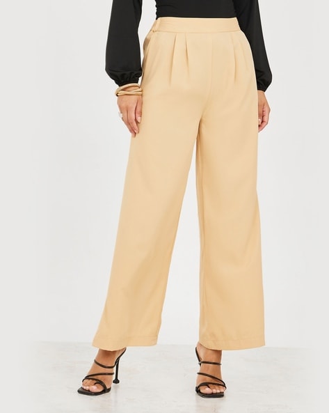 Rori Wide Leg Cargo Trousers in Beige  Oh Polly