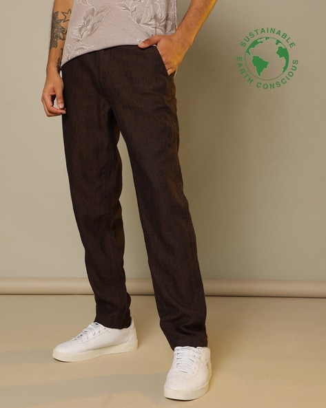 Buy Brown Linen Trouser for Men | Beyours – Page 3