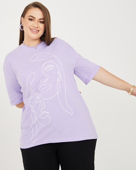 Buy Purple Tshirts for Women by Styli Online