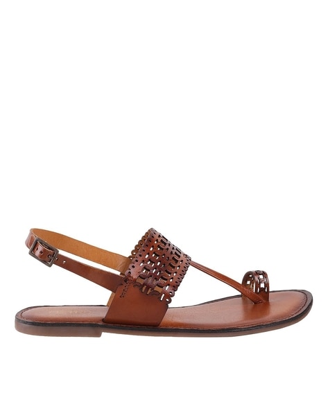 Leather toe ring online sandals women's