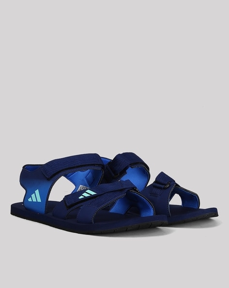 Adidas sandals blue discount white