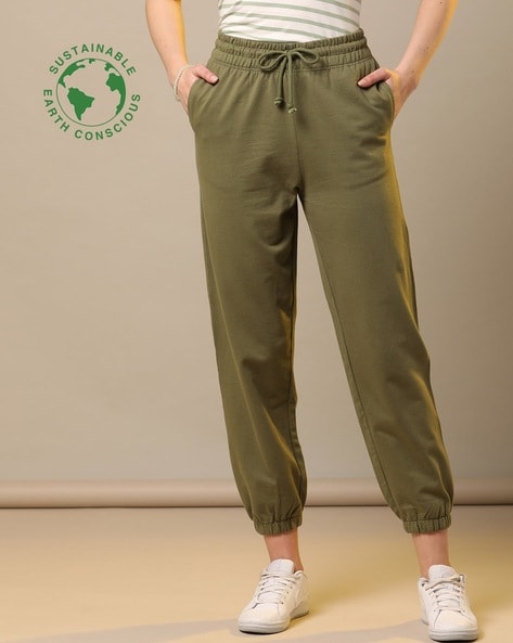 Buy Olive Green Track Pants for Women by ProEarth Online