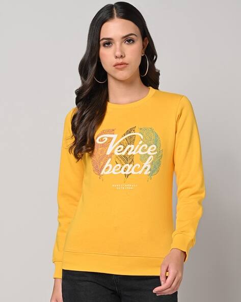 Buy Yellow Sweatshirt Hoodies for Women by DUKE WOMEN'S Online