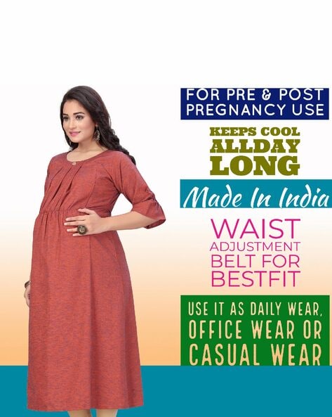 Buy Anuom Womens Printed Cotton Maternity Designer Kurti Feeding Gownlite  Marron New XL  Lowest price in India GlowRoad