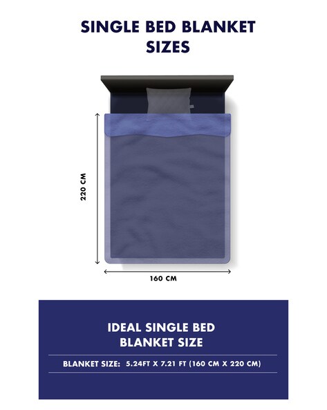 Single blanket discount size in cm