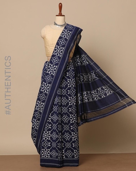 Sohum Sutras: Double ikat silk Telia Rumal 9 motif saree