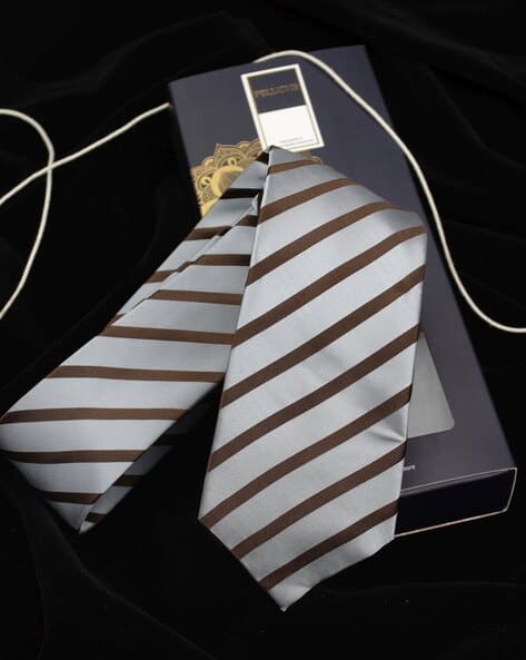 Buy Grey Brown Ties for Men by Peluche Online