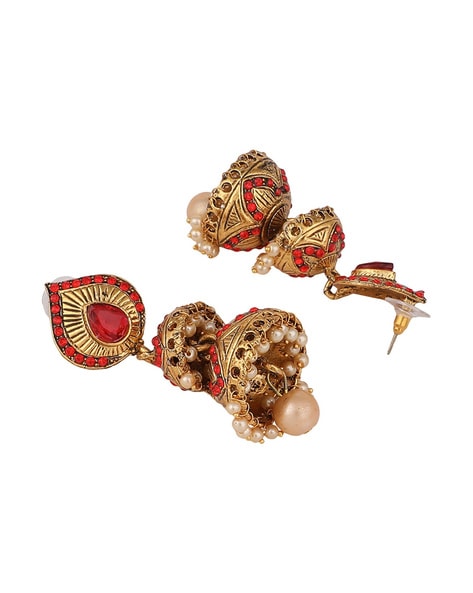 Buy Beautiful New Gold Pattern Stylish Bridal Gold Jhumka Design