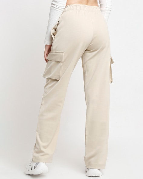 Solid Straight Fit Cargo Pants