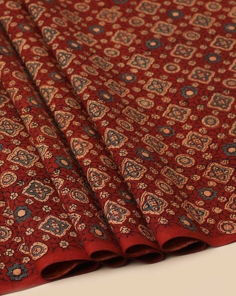 Ajrakh Dress Material/ Modal Silk Ajrakh Suit | Chiffon