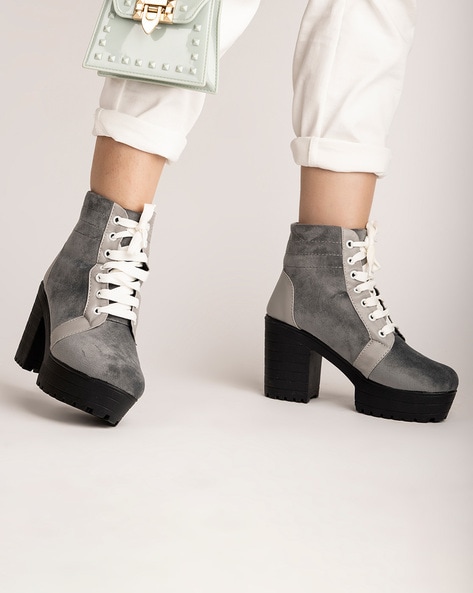 Buy Grey Boots for Girls by Shoetopia Online