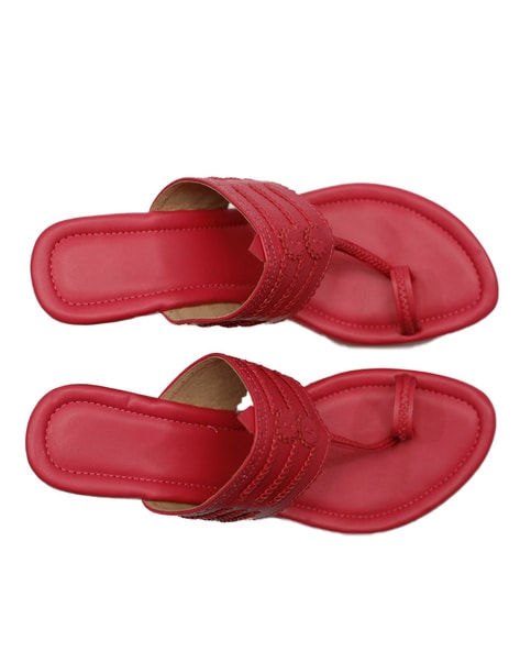 KHADIM Brown Wedge Heel Kolhapuri Slip On Sandal for Women (6511104)