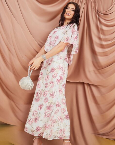 Big Flowers Style Long Dress | Floral print maxi dress, Long dress fashion, Maxi  dress