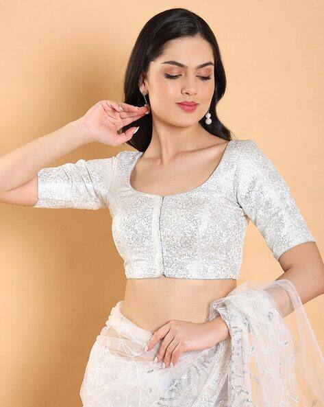 silver printed blouse