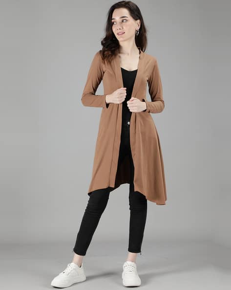 Cotton Shrug Longline Shrug Online Longline Shrug With Dipped Hem