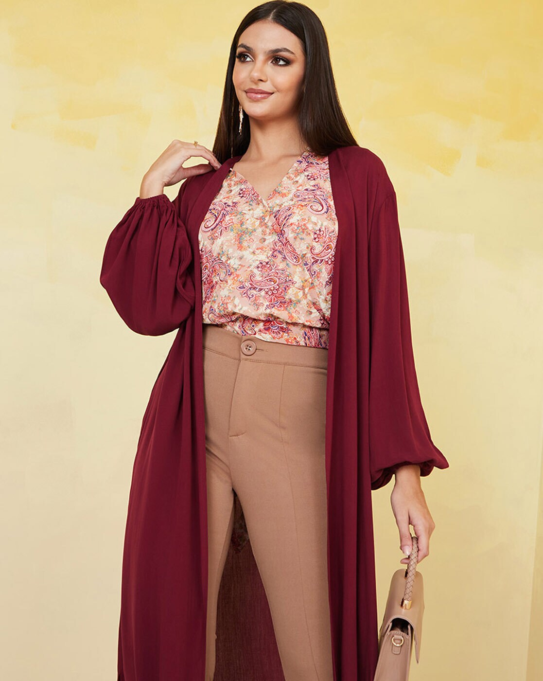 Burgundy kimono outlet cardigan