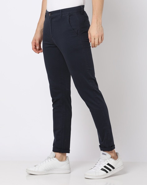Medium Grey Solid Ankle-Length Formal Women Tapered Fit Trousers - Selling  Fast at Pantaloons.com