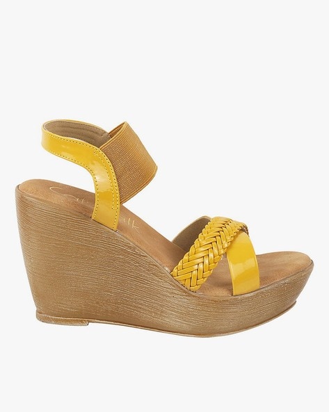 Yellow hot sale wedge heel