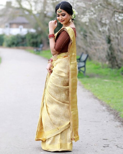 PURPLE ASSAM SILK SAREE WITH DELICATE EMBROIDERY AND GOLDEN BANARASI B –  ShopBollyWear.Com