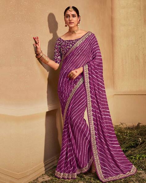 Buy online Gota Patti Lehariya Saree With Blouse from ethnic wear for Women  by Samiksha for ₹1429 at 21% off | 2024 Limeroad.com
