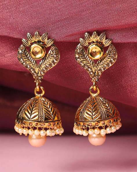 Temple Lakshmi Gold Bead Jhumkas-Buy Earrings Online Cheap, Jhumka Earrings  Online Shopping, Earrings - Shop From The Latest Collection Of Earrings For  Women & Girls Online. Buy Studs, Ear Cuff, Drop &