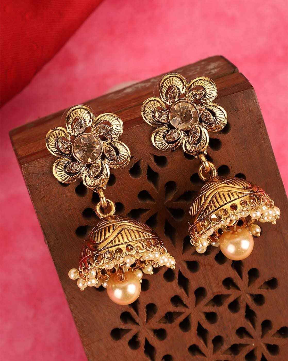 Heavenly Blessed Antique Gold Jhumka Earrings