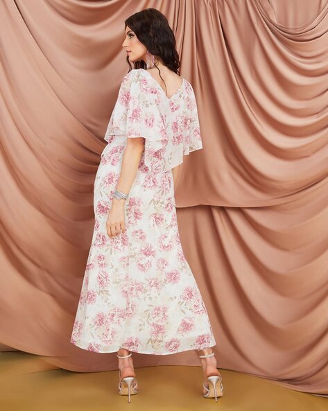 Maxi Floral Dress With Sleeves