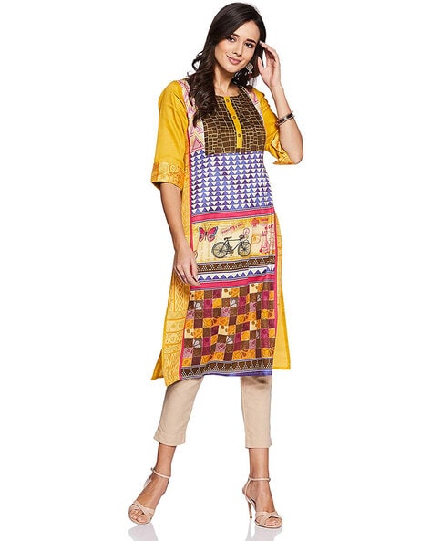 Buy Yellow Kurtas & Kurtis for Women by CEE 18 Online