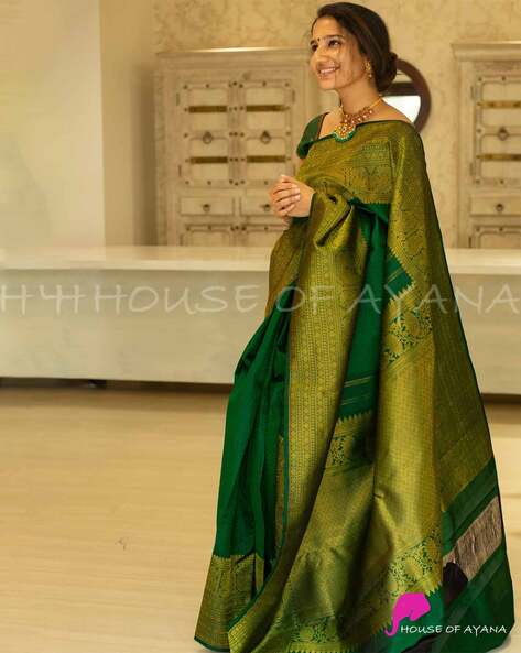 Sea Green Banarasi Soft Silk Party Wear Saree | Latest Kurti Designs