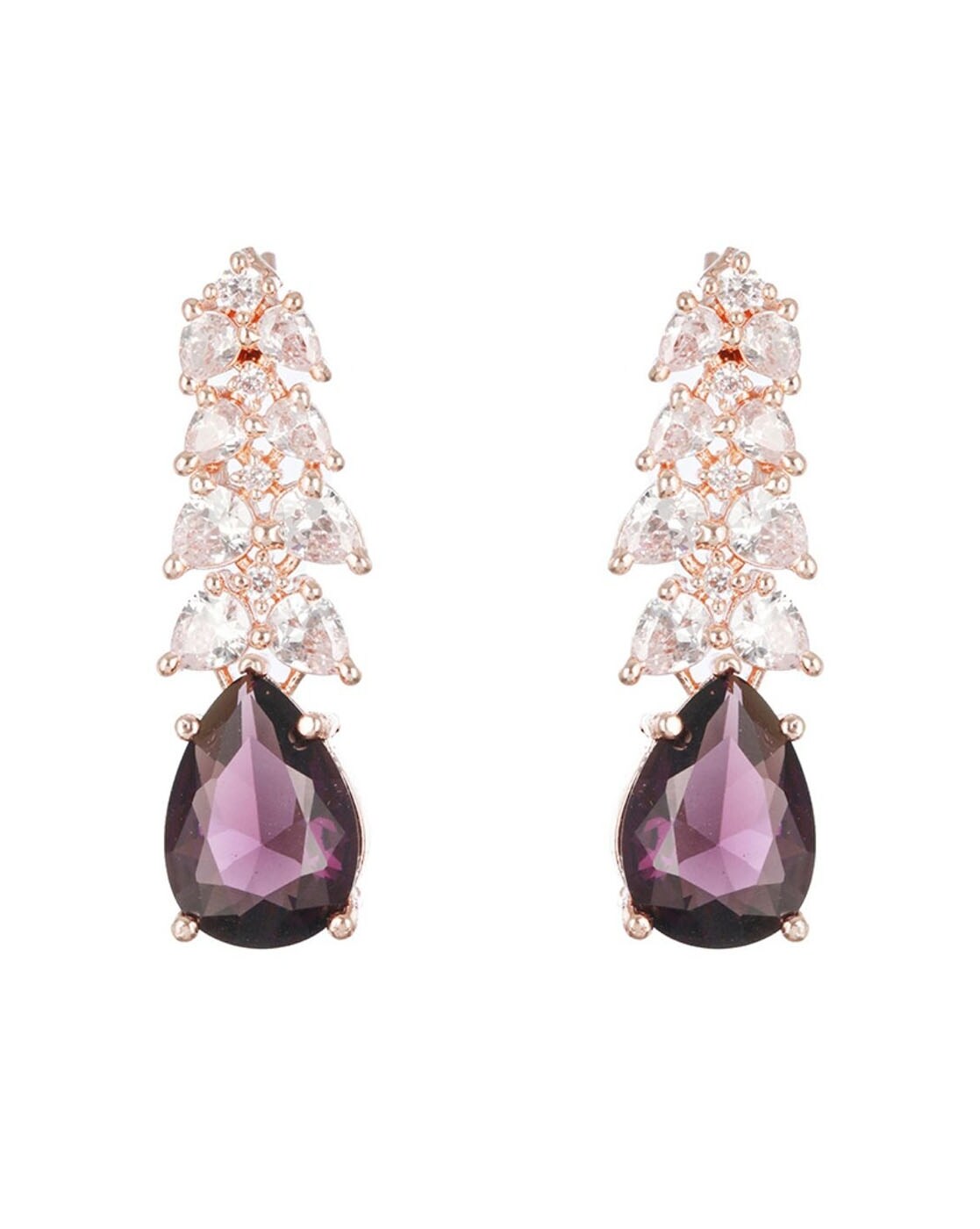 Buy Zaveri Pearls Wine Color Stone Kundan Pearls Layer Earrings Online At  Best Price @ Tata CLiQ