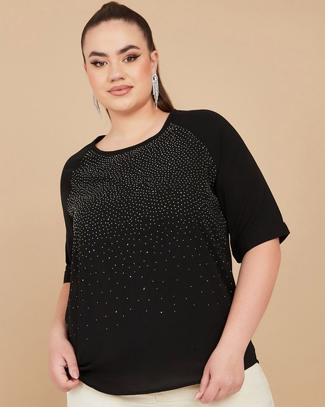 Embellished plus hot sale size tops