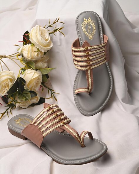 Buy Gold Flat Sandals for Women by max Online | Ajio.com