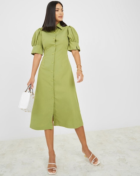 Puff sleeve hotsell shirt dress