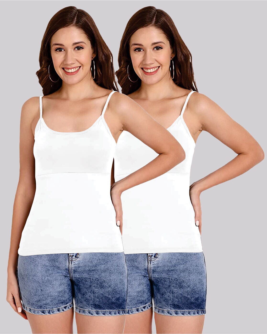 FashionRack Women White Solid Strapless Camisole 8214