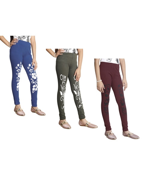 Buy Multi Leggings for Girls by INDIWEAVES Online