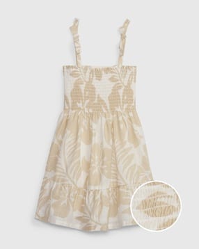 gap kids Floral Print Smocked Fit & Flare Dress-picture-36